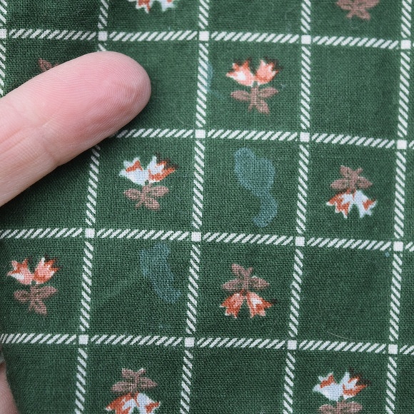 XS 70s Gunne Sax Midi Dress Green and red floral print Side Ties - Picture 10 of 10